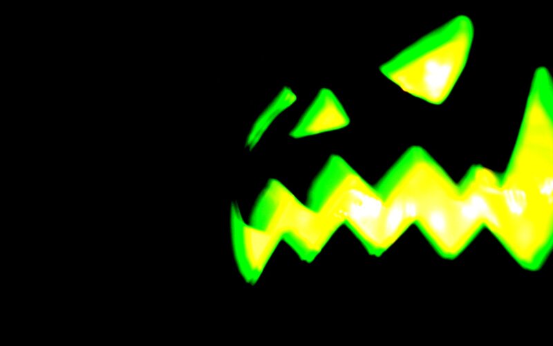 Glowing Jack-o-lantern Face — Green