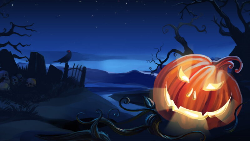 Glowing Jack-o'-lantern — Orange, Spooky, Night