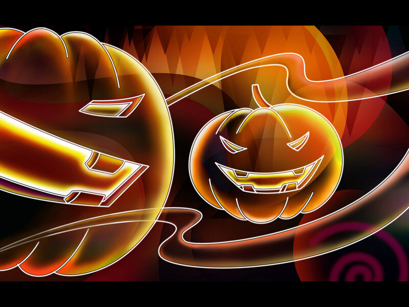 glowing jack-o-lanterns art