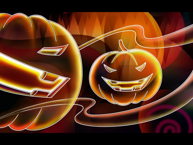 Glowing Jack-o'-lanterns — Orange, Festive