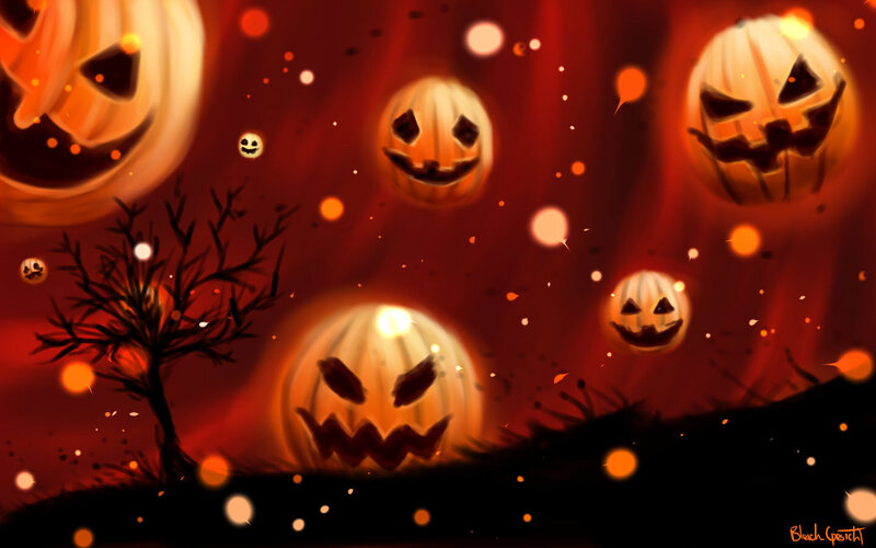 Glowing Jack-o'-lanterns — Red