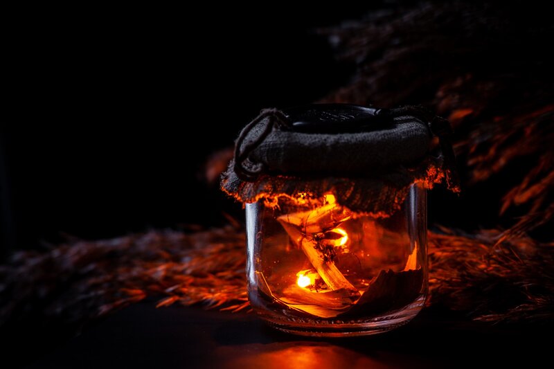 Glowing Jar with Fire