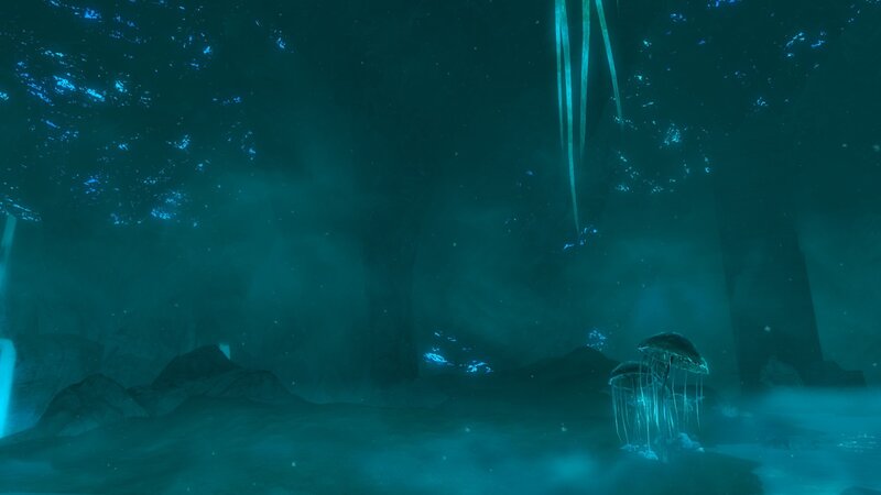 Glowing Jellyfish in Cave