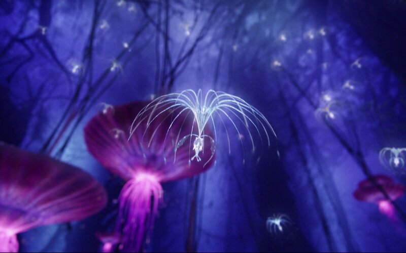 Glowing Jellyfish in Dark Water — Purple