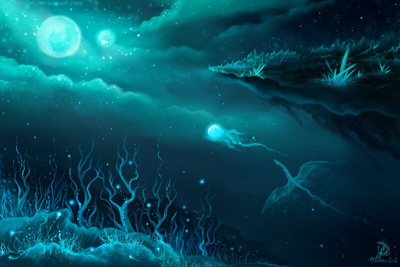 Glowing Jellyfish in Ocean