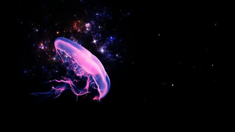 Glowing Jellyfish in Space — Purple