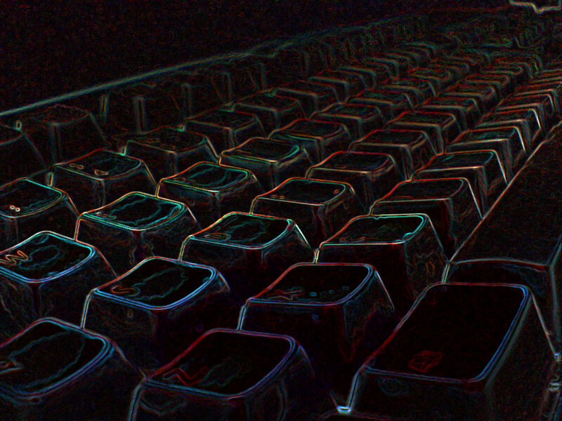 glowing keyboard keys