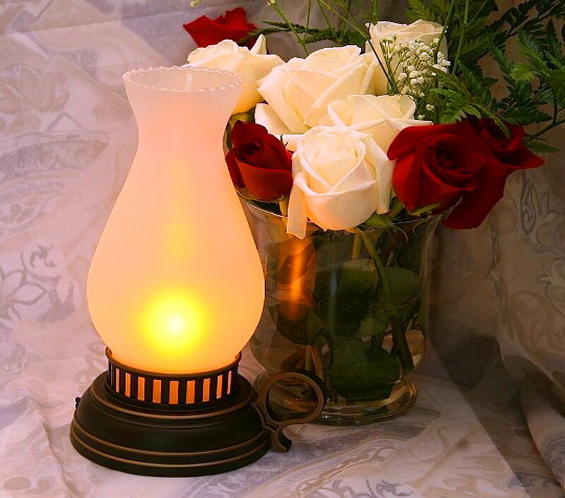 Glowing Lamp with Flowers