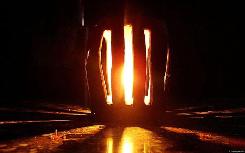 Glowing Lantern at Night