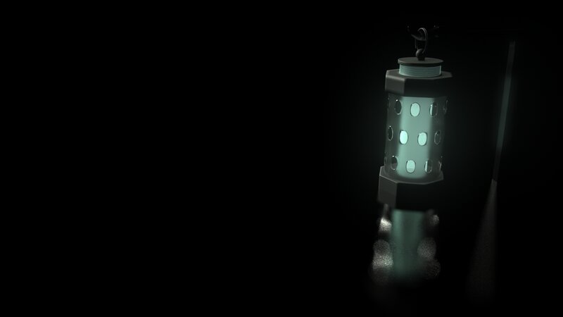 Glowing Lantern in Dark
