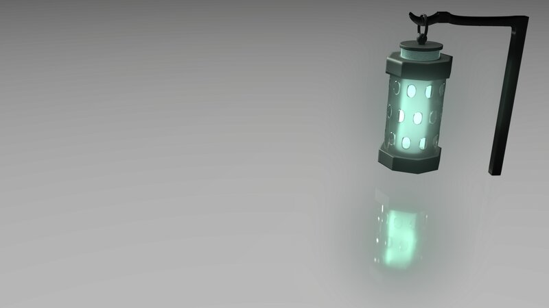 Glowing Lantern on Stand — Gray