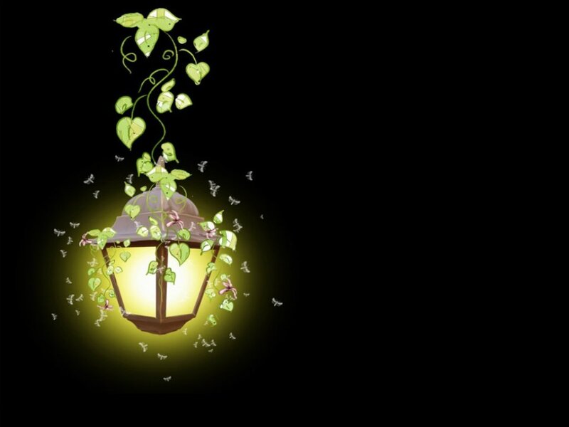 Glowing Lantern with Vines