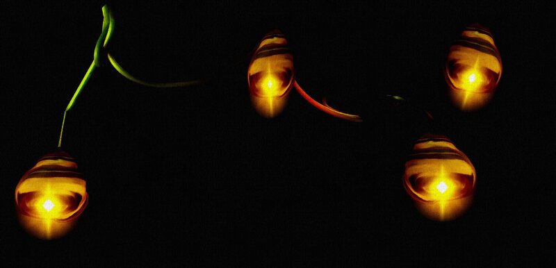 Glowing Lanterns on Stems