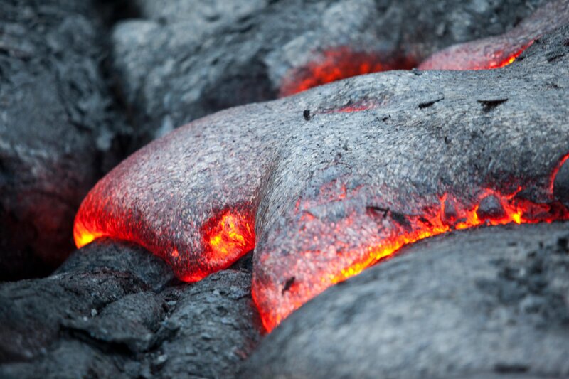 Glowing Lava Flow — Red, Dramatic