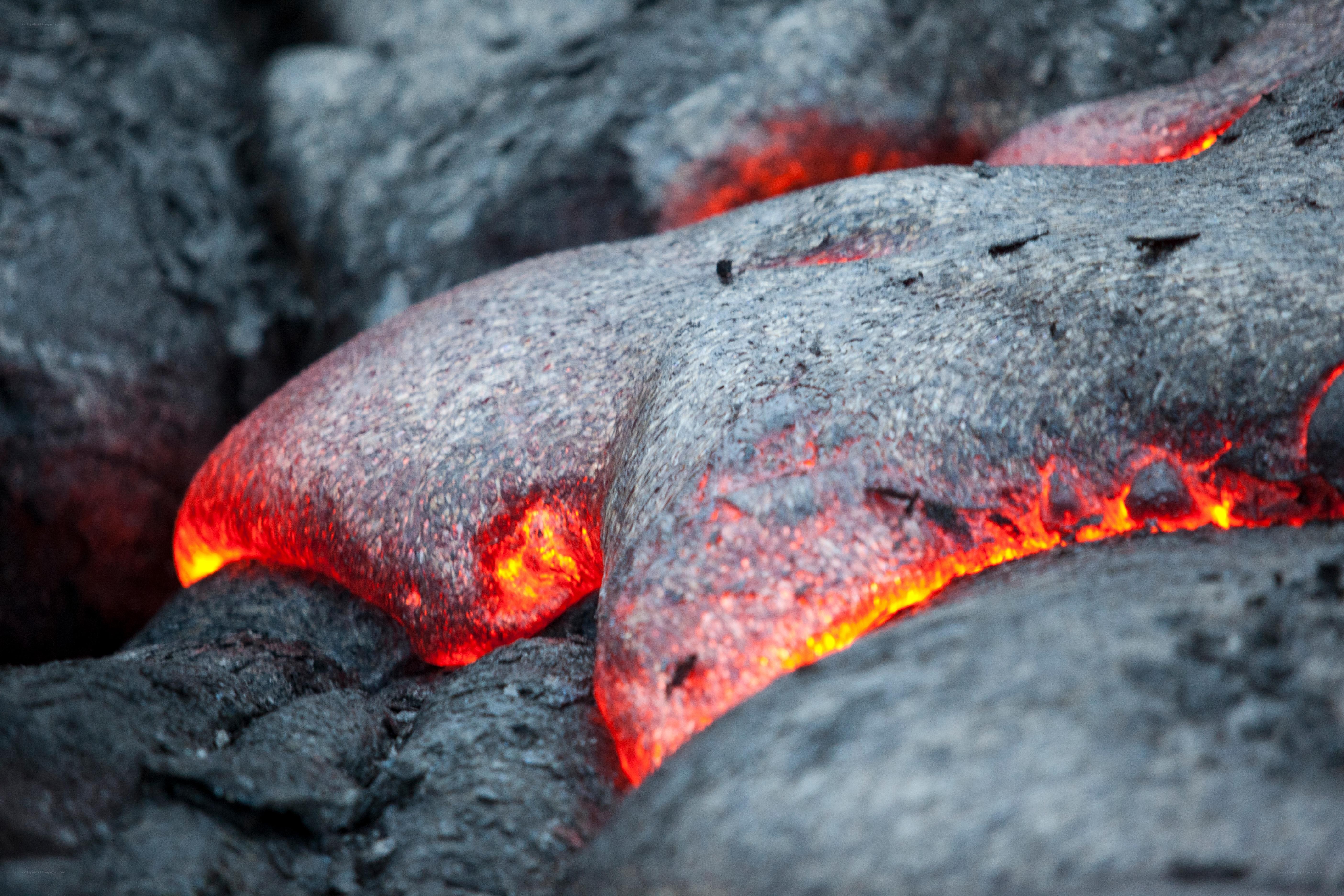 glowing lava flow