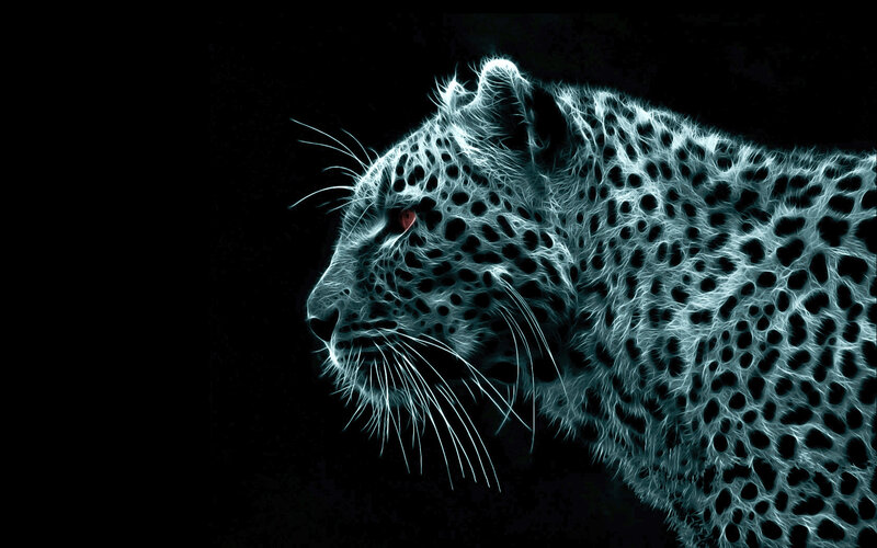 glowing leopard portrait
