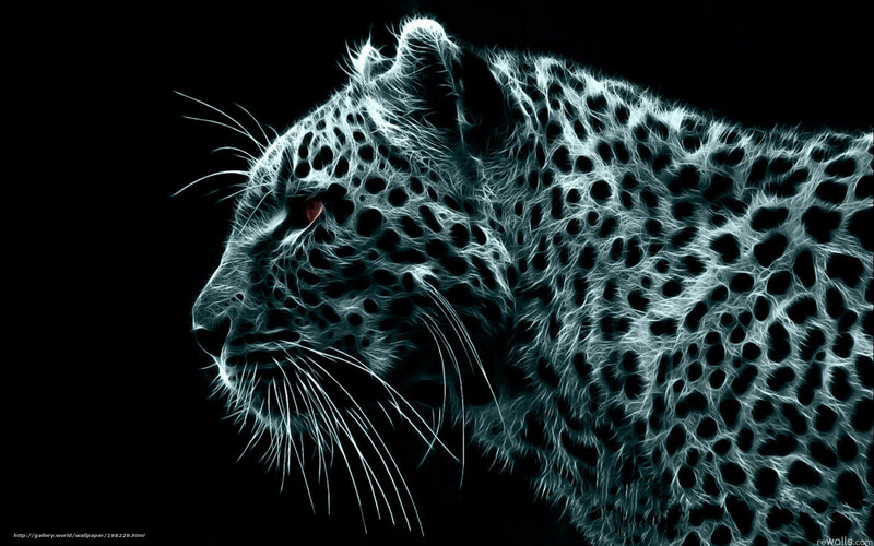 glowing leopard portrait