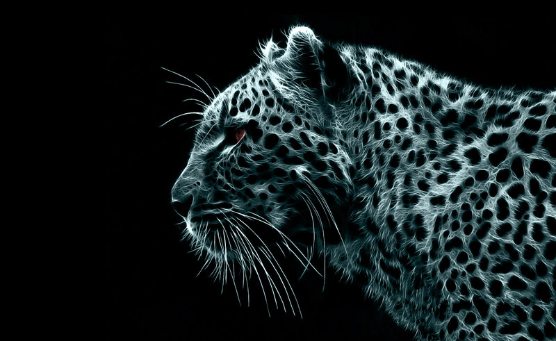 glowing leopard profile