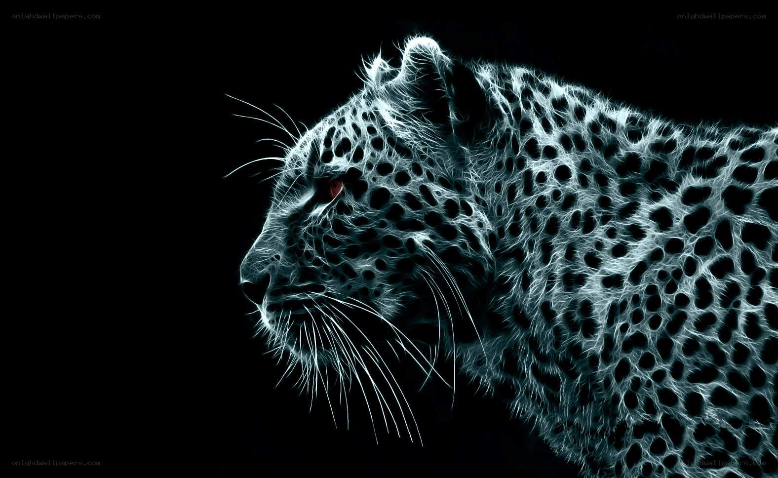 glowing leopard profile