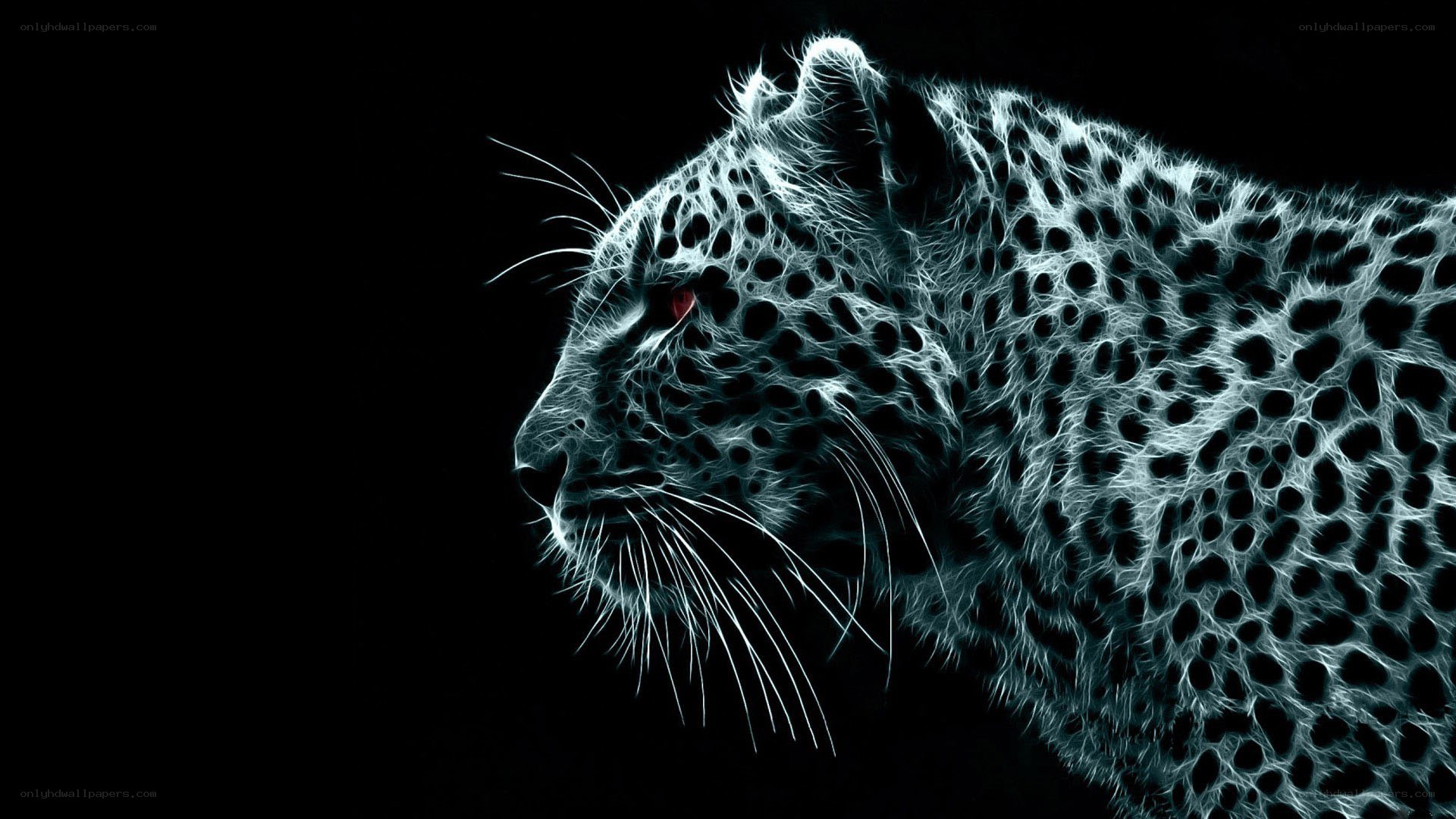 glowing leopard profile