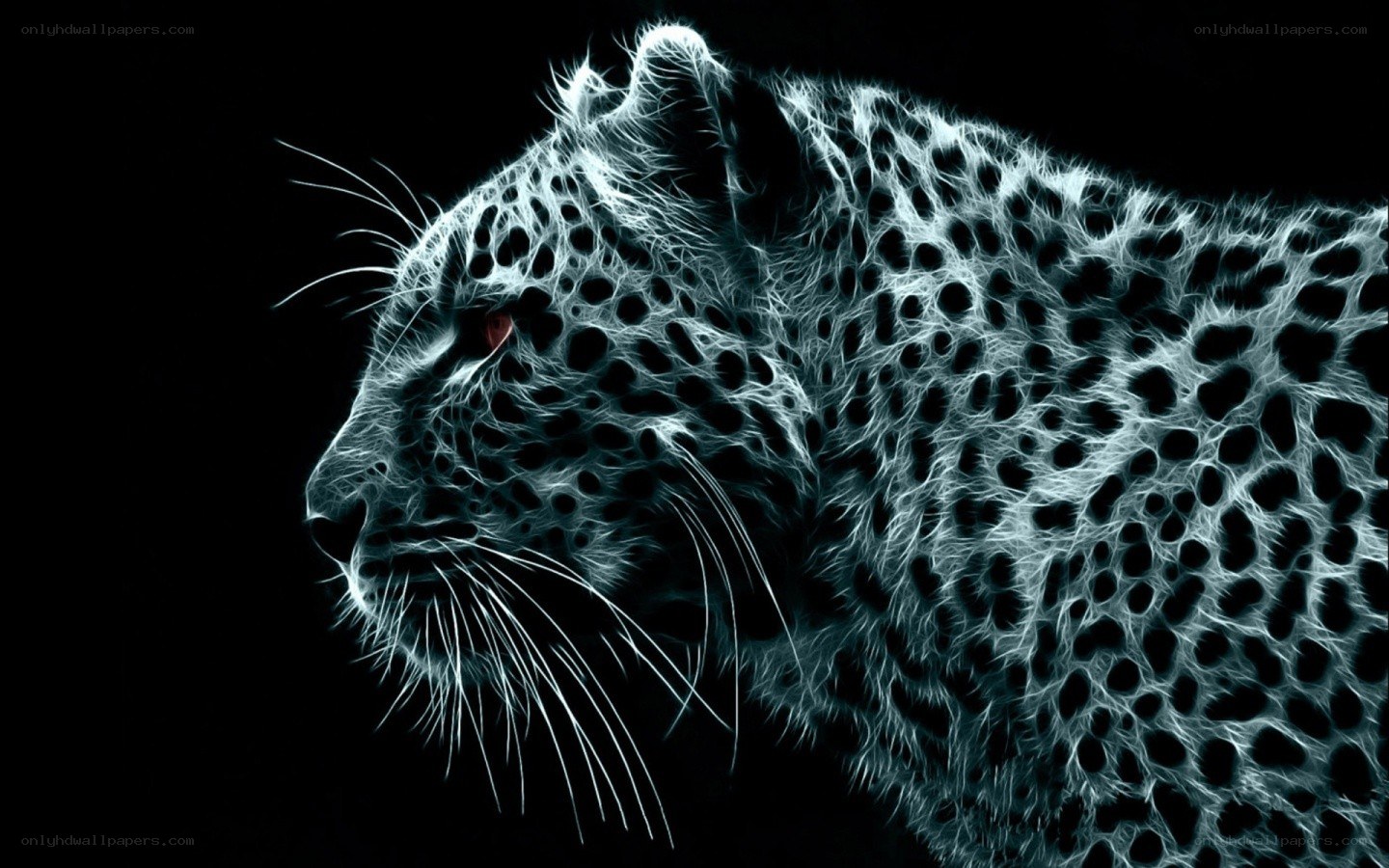 glowing leopard profile