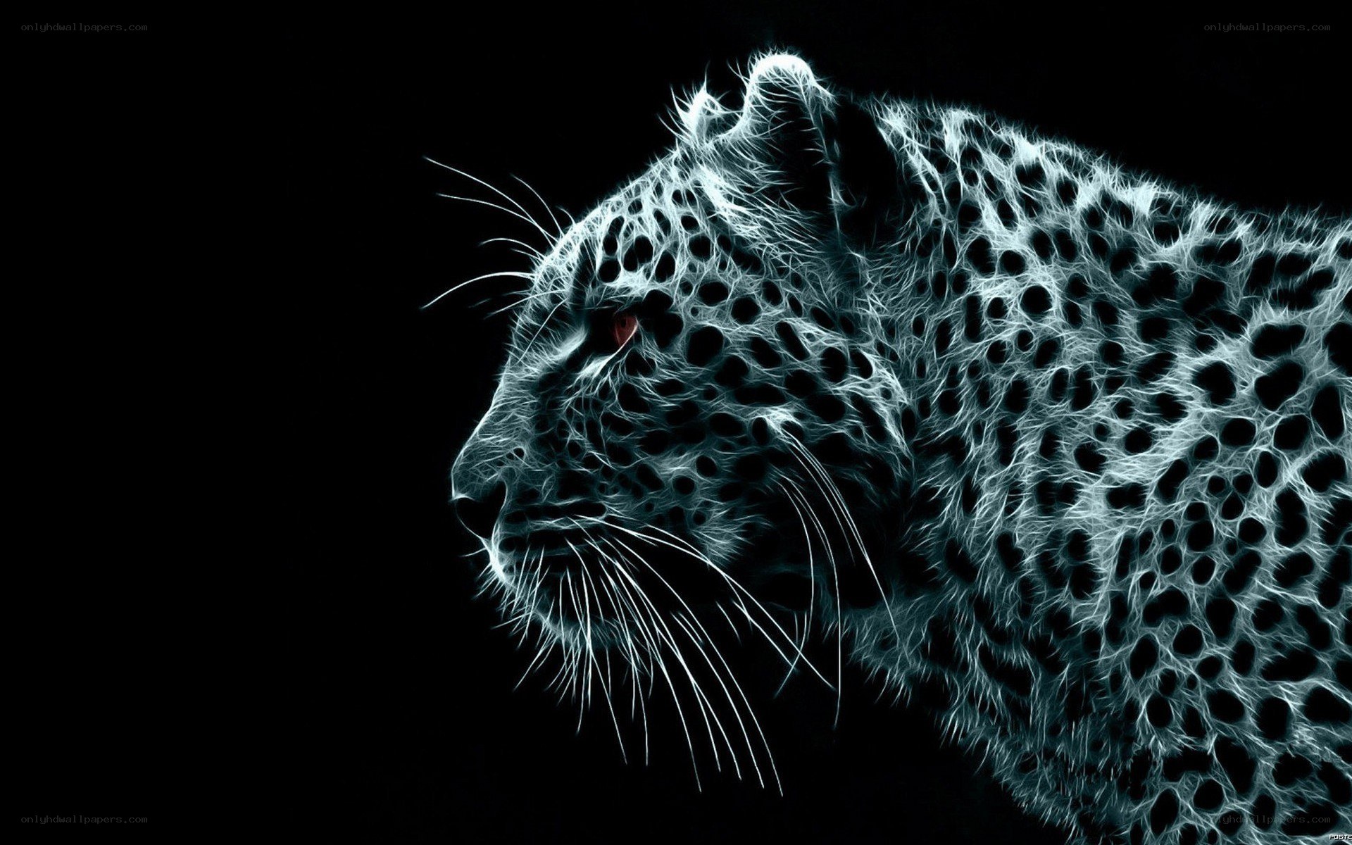 glowing leopard profile