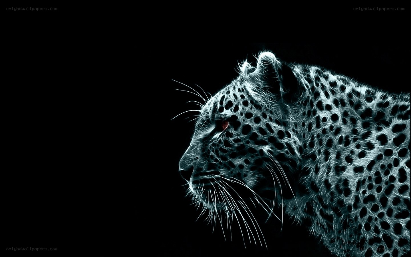 glowing leopard profile