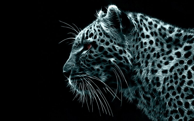 glowing leopard profile
