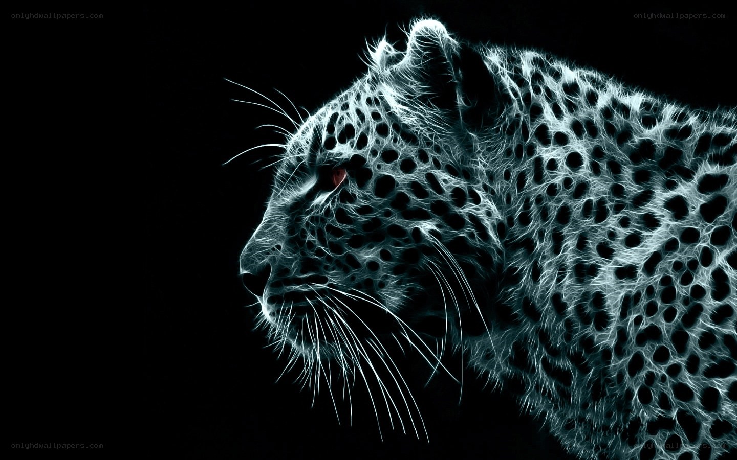 glowing leopard profile