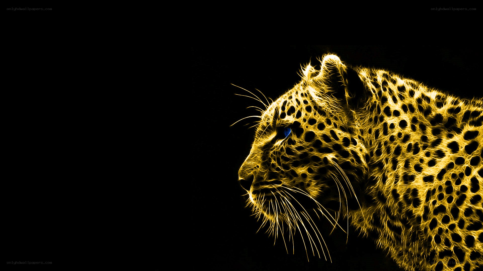 glowing leopard profile