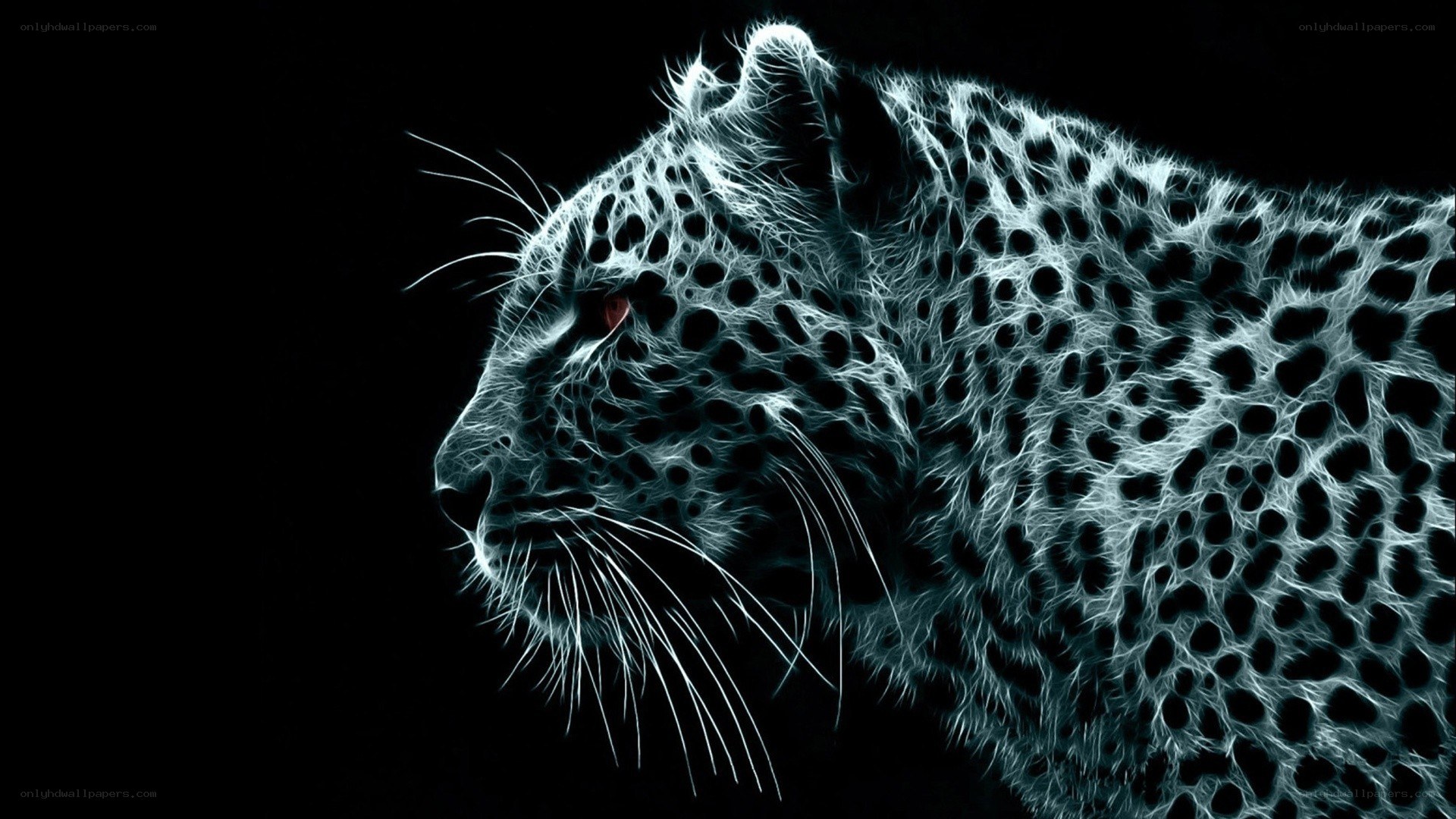 glowing leopard profile