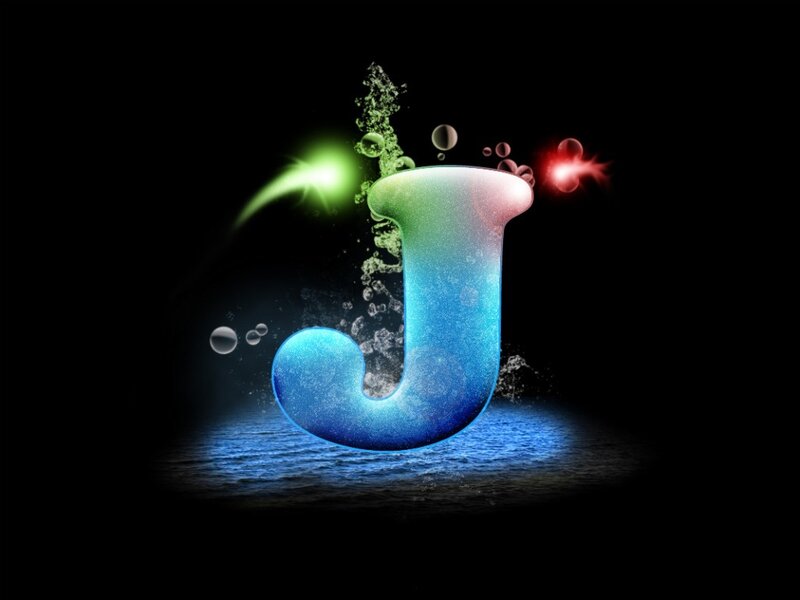Glowing Letter J