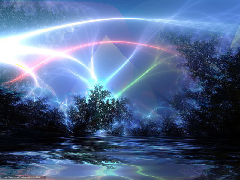 Glowing Light Beams over Water