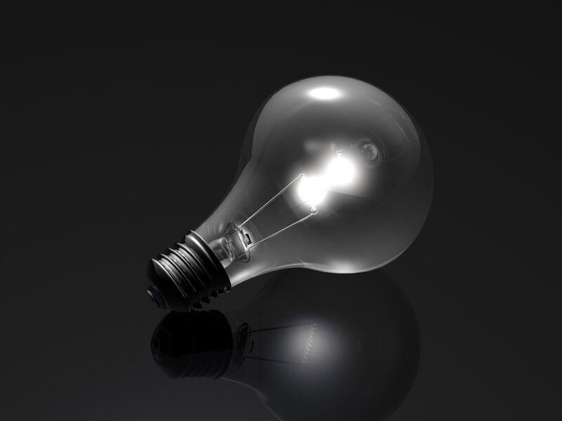 glowing light bulb