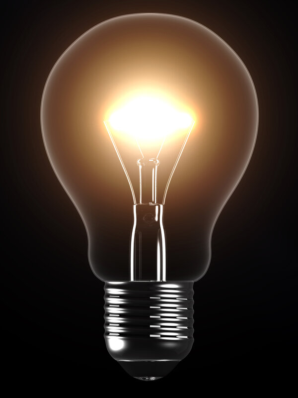 glowing light bulb