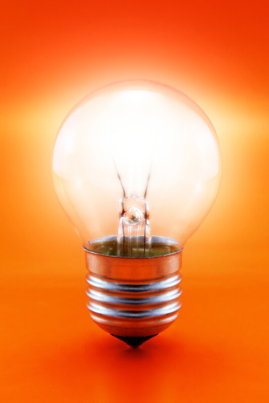 glowing light bulb