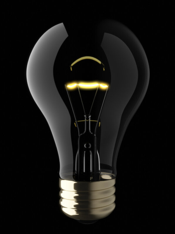 glowing light bulb