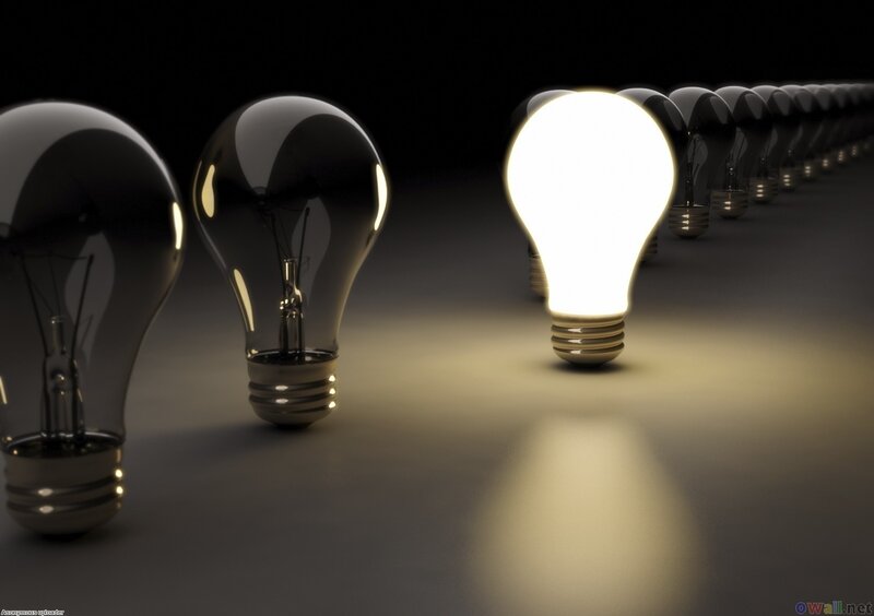 Glowing Light Bulb — Black, Dramatic, 3d Render