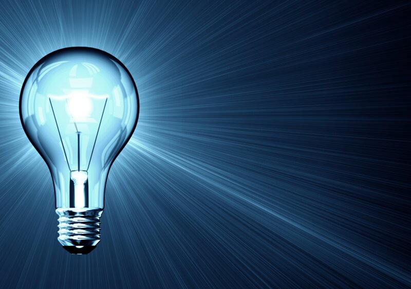 Glowing Light Bulb — Blue, Dramatic, 3d Render