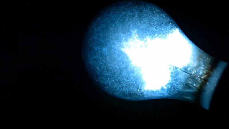 Glowing Light Bulb — Blue, Dramatic, Night