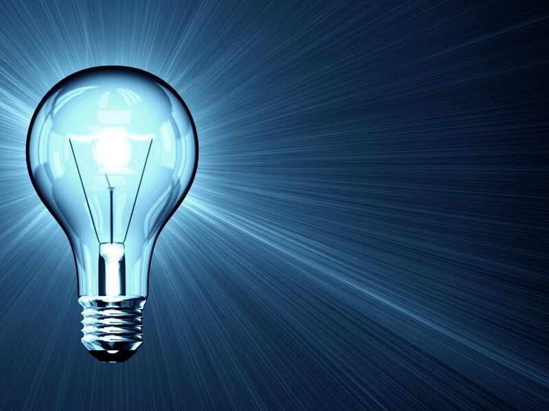 Glowing Light Bulb — Blue