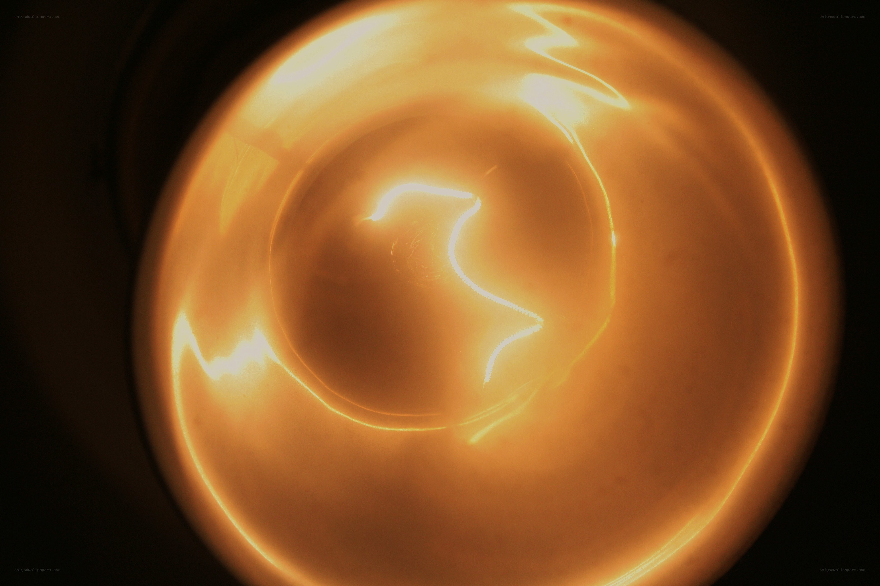 glowing light bulb filament