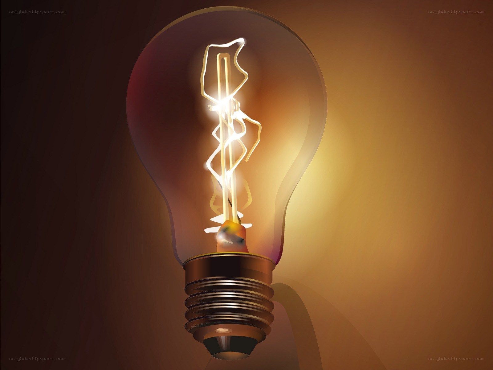 glowing light bulb filament