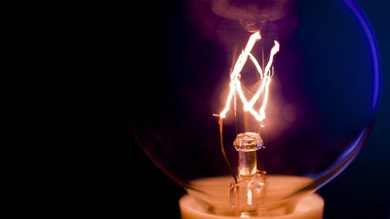 glowing light bulb filament