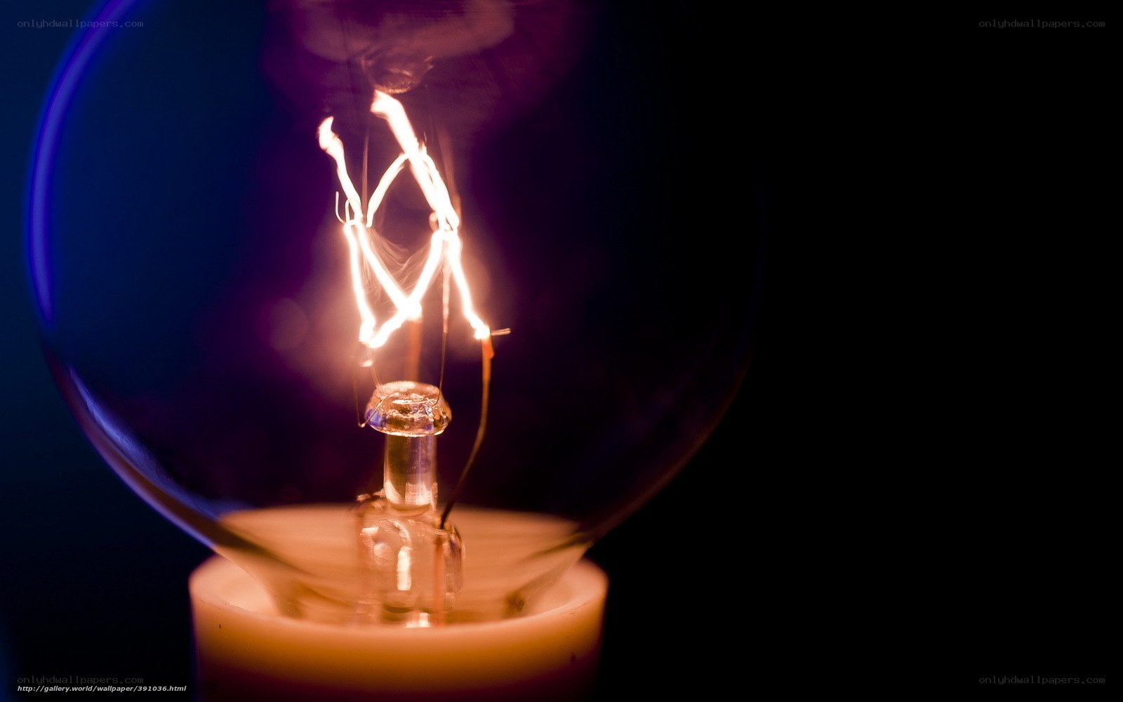 glowing light bulb filament