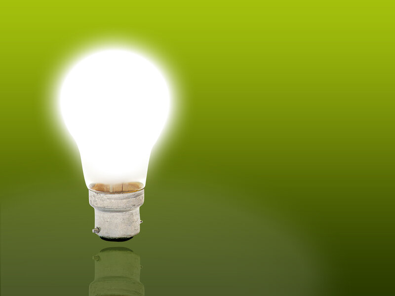 Glowing Light Bulb — Green, Neutral