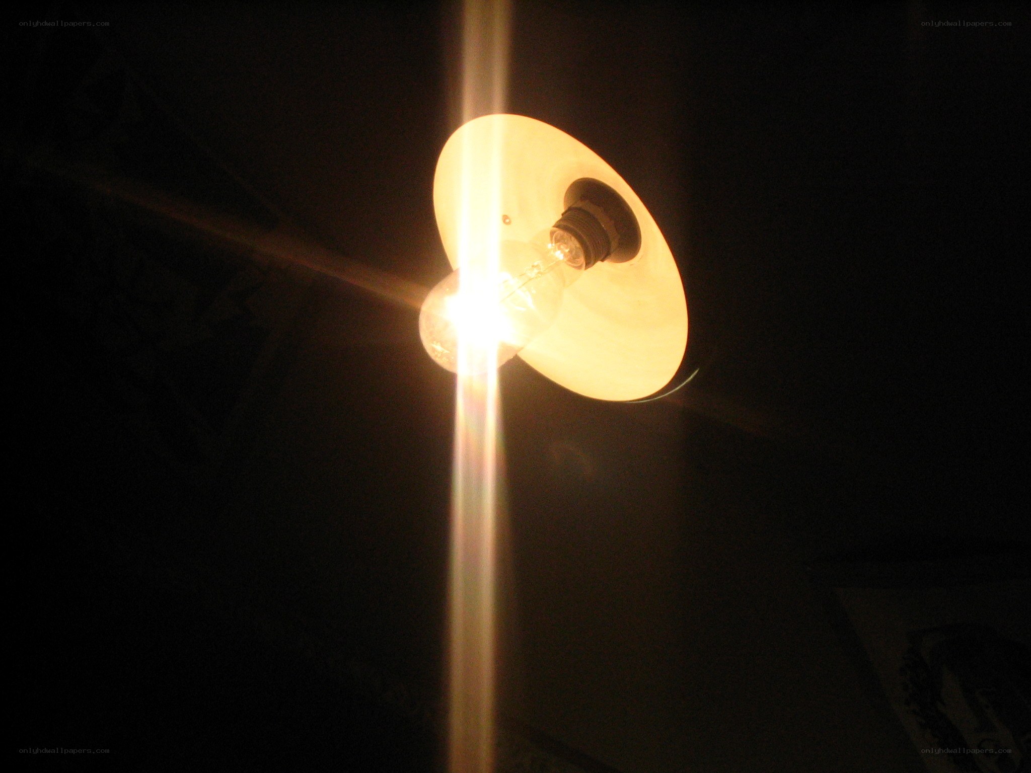 glowing light bulb in darkness