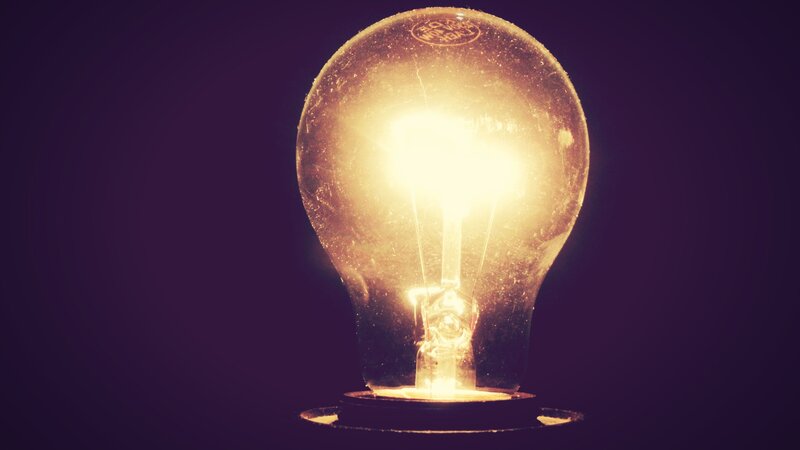 Glowing Light Bulb — Purple