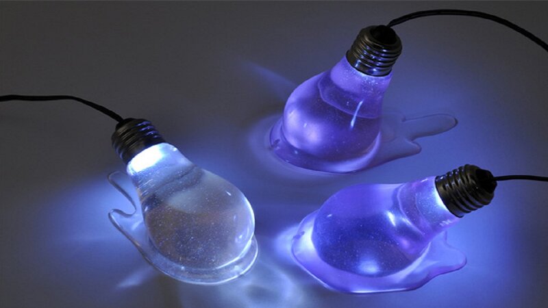 Glowing Light Bulbs — Blue