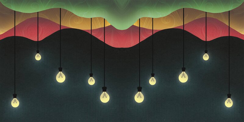 Glowing Light Bulbs Hanging